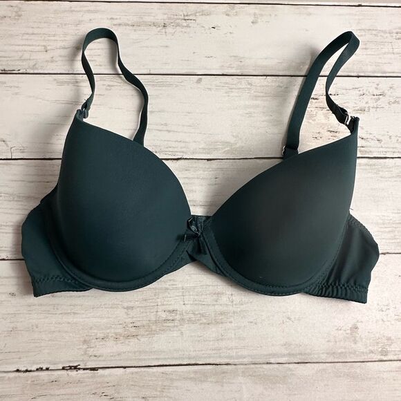 SHEIN Other - Shein Womens Full Figure Blue/Green Satin Bra Style # 75C‎ Underwire Size 36C